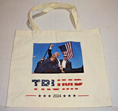 Trump 2024 Survived Canvas Tote Shopping Bag 12 x 15 inches