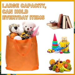 80 Pieces Reusable Grocery Bags Bulk Non Woven Tote Bags Multicolor Gift Shop…