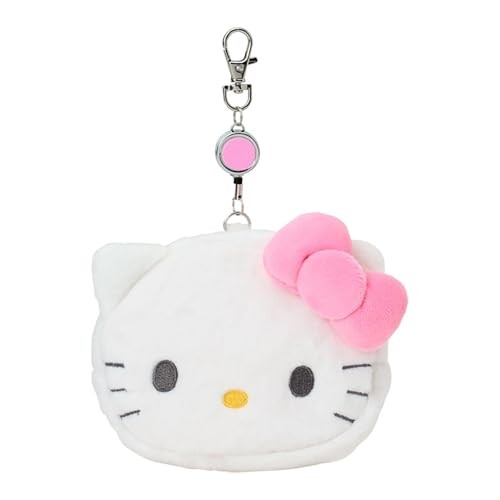 Sanrio Hello Kitty Face-Shaped Pass Case & Pouch Cotton PVC Steel and Polyester