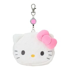 Sanrio Hello Kitty Face-Shaped Pass Case & Pouch Cotton PVC Steel and Polyester