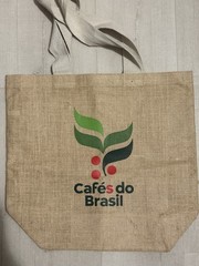 Cafes do Brasil Jute Tote Bag Coffee Eco Reusable Shopper 16.5×15