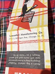 Vintage Memo Shopper Cloth Shopping Bag List Tablet Case Plaid Convenient Nylon