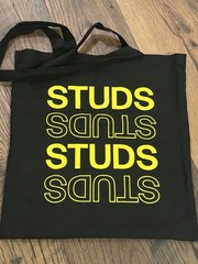 STUDS Tote ~ Reusable Shopping Grocery Book Bag Cloth Fabric 15” Stud