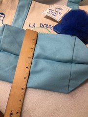 La Dolce Vita Hand Drawn Trader Joe’s Mini Light Blue Canvas Tote Bag(S)