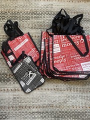 The Original Classic Lululemon Red Black Small Large Reusable Shopping Tote Bag