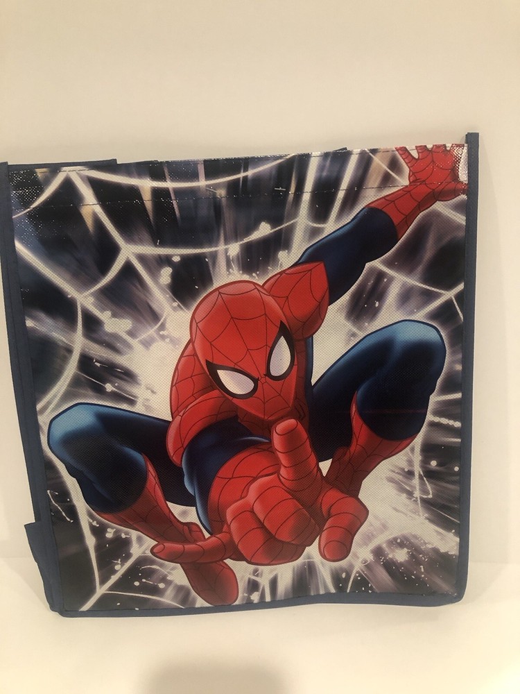 Marvel SPIDERMAN Tote Bag 13 X 12” Colorful FUN Reusable NWT!