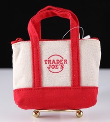 New 2025 Trader Joe’s Canvas Red Micro Tote with Grocery Bag -It’s 2 Bags in 1!