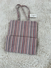 NEW Longaberger Small Canvas Tote Striped Floral Embroidered Red Green Blue Bag
