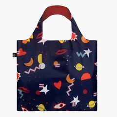 4 Reusable Tote Shopping Bags CÉLESTE WALLAERT Bags in Matching Pouches- LOQI