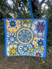 LARGE Shopping Tote Bag COLORFUL CIRCLES 😎 Reusable Eco Friendly