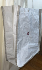 Lululemon Gray White Large 16″ Reusable Tote Shopping Bag