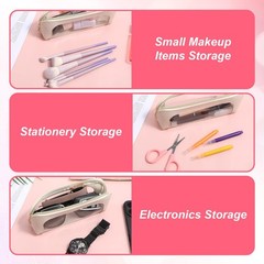 Clear Makeup Bag PU Leather Mini Pouch Transparent Portable White