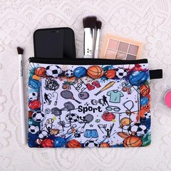 Sport Makeup Cosmetic Pouch Basketball Stuff Canva Toiletry Bag for Sports