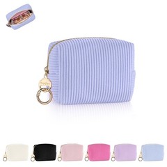 Playexen Mini Makeup Bag, Corduroy Small Cosmetic Bag for Mini, Light Purple