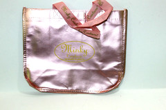 Minky Couture Reusable Tote Shopping Carryall Logo Rose Gold L 19″ S 12″ Lot 2