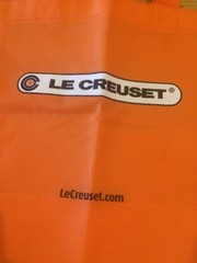 Set of 2 16x12x5.5 LE CREUSET Medium Orange Reusable Shopping Gift Bag Tote