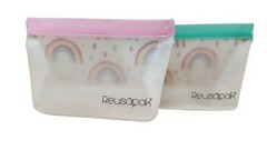 Reusable Expandable Air Tight Leakproof Zip Bag By Reusapak Pack of 2