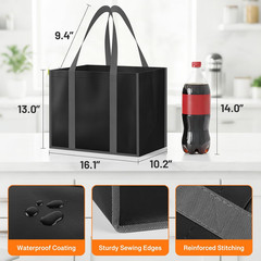 Reusable Grocery Bags with Handles – 3 Pack 35L Large Shopping Bags fo