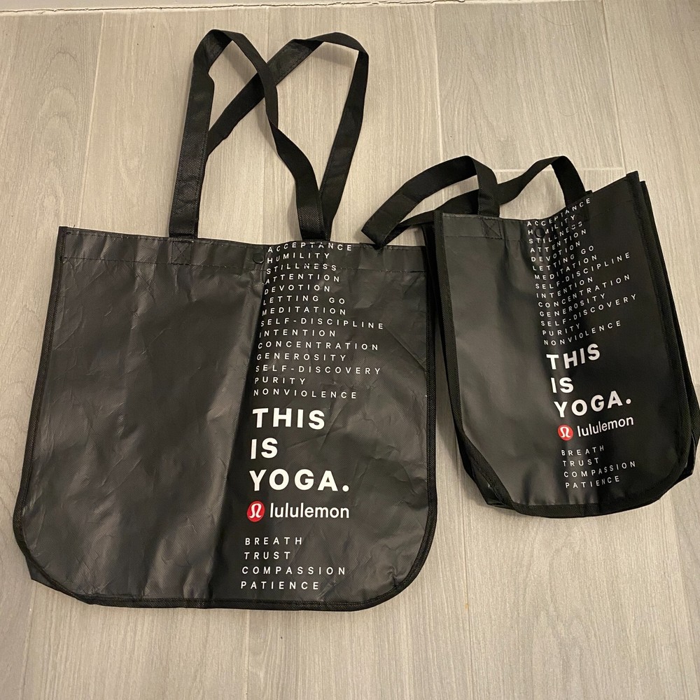 Lululemon Medium Size and Small Size Black Recycled Bags Free Shipping