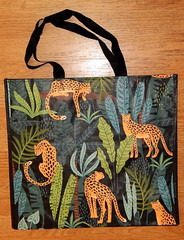 REUSABLE SHOPPING TRAVEL TOTE BAG JUNGLE LEOPARD ECO FRIENDLY BURLINGTON NEW