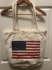 NWT CORAL RIDGE DESIGN CANVAS TOTE WITH AMERICAN FLAG