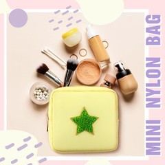 Sumind 12 Pcs Preppy Patch Makeup Bag Bulk Cute Mini Pouch multicolored