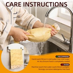 2 Pack Beeswax Bread Bags for Sourdough Homemade Bread, Large, Apricot