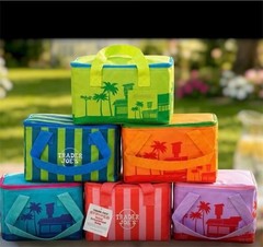 🔥 Trader Joe’s Mini Insulated Bag 1.5 Gallons Neon Lime Blue Stripe Limited 🔥