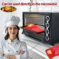 2 PCS Red Baked Potato Microwave Bag, Reusable 10.04in x 7.28in,