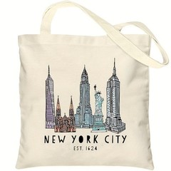Large New York Canvas Tote Bag Travel Grocery Shopper Shoulder Gift Women Us