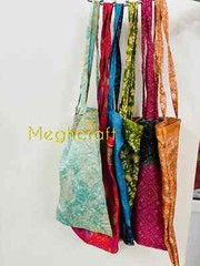 Recycled Silk Sari Shopping Bags Reusable Carry Bags Tote bags – 50 Pcs Lot