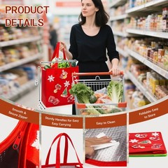 Christmas DIY Insulated Grocery Bags with Zippered Top – 10 DIY Stickers Incl…