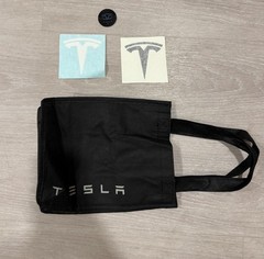 Tesla RARE Reusable Tote Bag 8″W x 10″L Black + Tesla AI Stickers