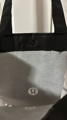 Lululemon Small Reusable Shopping Bag Lunch Tote Shopper Solid Black And White