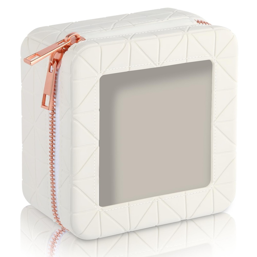 Silicone Clear Makeup Bag, Soft Portable Small Travel Cosmetic Bag for White