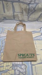 Sprouts Farmers Market Bag LOT OF 4 Reusable Tote Handles Brown ECO Friendly
