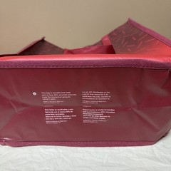 Lululemon Reusable Big Shopping Tote Bag Red Burgundy 16x14x6” Snap Closure