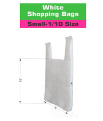 2000 Pack – 1/10 White Plastic Shopping Bags, Grocery Bags 8x4x16