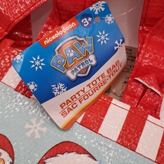 3 NWT Paw Patrol Reusable Christmas Party Tote Bag