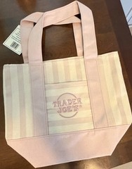 Trader Joe’s Striped Mini Canvas Tote Bags 4-Pack, Cotton/Poly Reusable