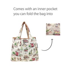 Small Foldable Tote Nylon Reusable Grocery Shopping Bag England Flag Print