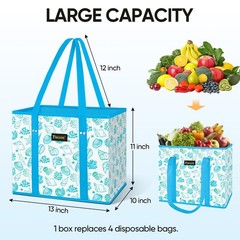 3Pk Reusable Grocery Bags, Foldable Shopping Bags for Groceries with Reinforc…