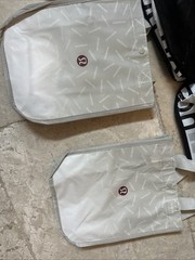 Lululemon Shopping Tote Small Bag Lot Of 5 White Black Silver Used