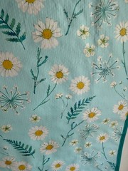 HOMESENSE REUSABLE LARGE TOTE SHOPPING BAG 20″ X 18″ DAISY FLOWERS BLUE NEW