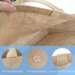 Segarty Tote Bags, 6 Pack Large Burlap Reusable Jute Canvas Gift Favors Bag w…