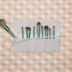 Bird&Fish Makeup Brush Case Travel, makeup brush case roll up,brush Gray