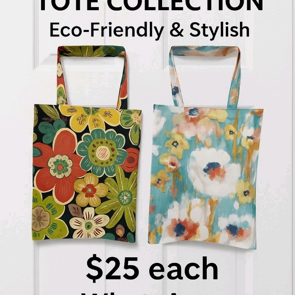 Handmade Floral Eco-Friendly Canvas Reusable Shopping Bag Medium Multicolor