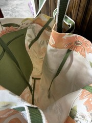 Thirty-One Floral Reusable Foldable Cotton Shopping Bag with Inner Pocket