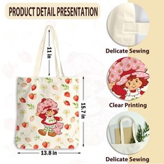 Cute Strawberry Tote Bag for Women, Kawaii Accessories Strawberry Gifts, Reus…