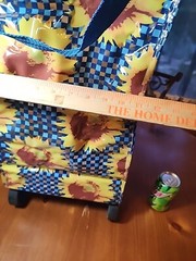 folding rolling shopping bag tote sunflowers Farmers Market Bag